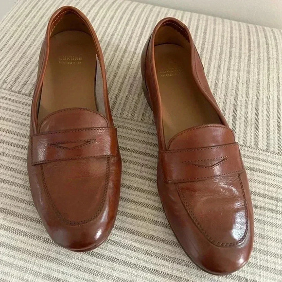 $890 LUKURE Hand crafted/painted in Italy soft Capri Kangaroo leather loafer 36 - Picture 1 of 12